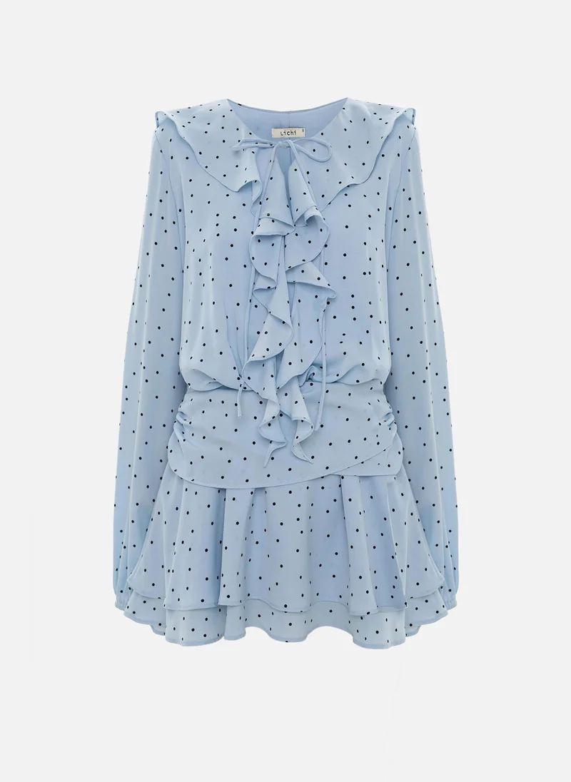 ليتشي فستان قصير خفيف الوزن بنقاط البولكا